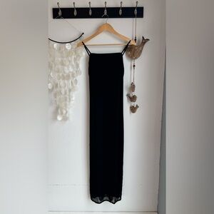 Elegant Black Spaghetti Strap Dress